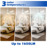 Ventilateur de Plafond avec Éclairage LED 53 cm et Télécommande, Contrôle par Application à Intensité Variable, 24 W, 4 Vitesses
