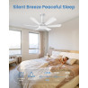 Hisummer 71cm Ventilateur de Plafond avec Lumière et Télécommande, Connexion E27 Uniquement avec Socle Fourni, Installation Rapi