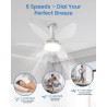 Hisummer 71cm Ventilateur de Plafond avec Lumière et Télécommande, Connexion E27 Uniquement avec Socle Fourni, Installation Rapi