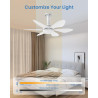 Hisummer 71cm Ventilateur de Plafond avec Lumière et Télécommande, Connexion E27 Uniquement avec Socle Fourni, Installation Rapi