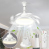 Herefun Ventilateur Plafond avec Lumiere, 43CM Lustre Ventilateur de Plafond Pliable avec Douille E27 et Telecommande, Petit Lam