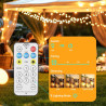 10M LED Guirlande Lumineuse Exterieure Solaire, Guirlande Solaire Remote Guirlande Exterieur Lumineuse Guinguette Exterieur avec