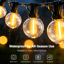 LED Guirlande Lumineuse Guinguette Exterieure, 15M Guirlande Guinguette Exterieur LED Ampoules IP44 Imperméable, Chaîne Lumiere 