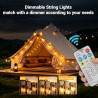 30M LED Guirlande Lumineuse Exterieure Solaire, Guirlande Solaire Remote Guirlande Exterieur Lumineuse Guinguette Exterieur avec