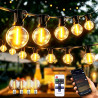 50M LED Guirlande Lumineuse Guinguette Exterieure mit APP Contrôle et Télécommande Dimmable LED Ampoules IP44 Imperméable, Chaîn