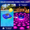 Luxfero Lampe Piscine Flottante Solaire, Lumiere Piscine avec 9 LED Spectacles Changeantes, Étanche IP68 Lumiere Piscine, Contrô