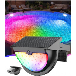 DeeprBetter 2026 Amélioré Lumiere Piscine Hors Sol Solaire, Lampe Piscine LED Etanche IP68 à RGB Couleur Changeant, Eclairage Pi