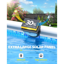 DeeprBetter 2026 Amélioré Lumiere Piscine Hors Sol Solaire, Lampe Piscine LED Etanche IP68 à RGB Couleur Changeant, Eclairage Pi