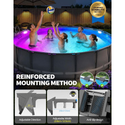 DeeprBetter 2026 Amélioré Lumiere Piscine Hors Sol Solaire, Lampe Piscine LED Etanche IP68 à RGB Couleur Changeant, Eclairage Pi