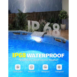 DeeprBetter 2026 Amélioré Lumiere Piscine Hors Sol Solaire, Lampe Piscine LED Etanche IP68 à RGB Couleur Changeant, Eclairage Pi
