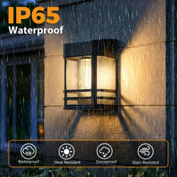 Btfarm Lot de 2 Lampe Solaire Extérieur Rétro, LED Lumière Solaire Extérieur IP65 Étanche Applique Murale Extérieur Solaire Déco
