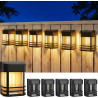 btfarm Lot de 6 Lampe Solaire Exterieur Rétro,LED Lumiere Solaire Exterieur IP65 Etanche Applique Murale Exterieur Solaire Décor