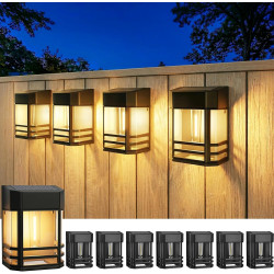 Btfarm Lot de 8 Lampe Solaire Extérieur Rétro, LED Lumière Solaire Extérieur IP65 Étanche Applique Murale Extérieur Solaire Déco