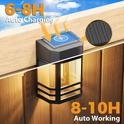 Btfarm Lot de 8 Lampe Solaire Extérieur Rétro, LED Lumière Solaire Extérieur IP65 Étanche Applique Murale Extérieur Solaire Déco