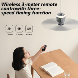 Ventilateur de plafond 45 cm, 12000 mAh, rechargeable, mini ventilateur avec télécommande et lumière LED, 4 niveaux, silencieux,