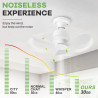 ConBlom Mini ventilateur de plafond LED avec éclairage, douille E27, vent puissant, silencieux, ventilateurs de plafond portable
