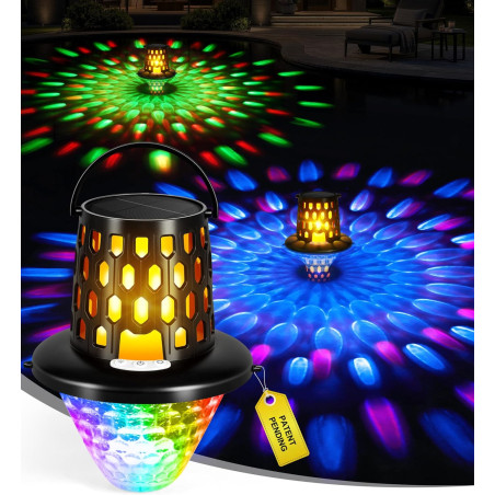 Luxbleu lampe piscine flottante, lumière piscine flottante hors sol avec spectacle de lumières sous l'eau, eclairage led piscine