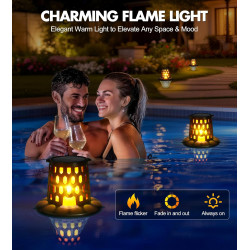 Luxbleu lampe piscine flottante, lumière piscine flottante hors sol avec spectacle de lumières sous l'eau, eclairage led piscine