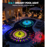 Luxbleu lampe piscine flottante, lumière piscine flottante hors sol avec spectacle de lumières sous l'eau, eclairage led piscine