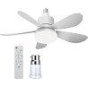 52CM Ventilateur de Plafond avec Lumière et Télécommande, Plafonnier Ventilateur LED E27 Réglable 3 Vitesses & 3 Couleurs, Silen