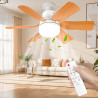 52CM Ventilateur de Plafond avec Lumière et Télécommande, Plafonnier Ventilateur LED E27 Réglable 3 Vitesses & 3 Couleurs, Silen