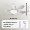 52CM Ventilateur de Plafond avec Lumière et Télécommande, Plafonnier Ventilateur LED E27 Réglable 3 Vitesses & 3 Couleurs, Silen