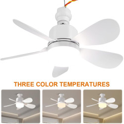 Ventilateur de Plafond avec Lampe Intégrée | 42CM Ampoule Ventilateur Plafond Silencieux avec Lumiere | E26/E27 Plafonnier Venti