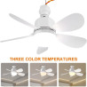 Ventilateur de Plafond avec Lampe Intégrée | 42CM Ampoule Ventilateur Plafond Silencieux avec Lumiere | E26/E27 Plafonnier Venti