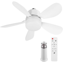 Ventilateur de Plafond avec Lampe Intégrée | 42CM Ampoule Ventilateur Plafond Silencieux avec Lumiere | E26/E27/B22 Plafonnier V