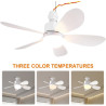Ventilateur de Plafond avec Lampe Intégrée | 42CM Ampoule Ventilateur Plafond Silencieux avec Lumiere | E26/E27 Plafonnier Venti