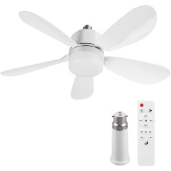 Ventilateur de Plafond avec Lampe Intégrée | 52CM Ampoule Ventilateur Plafond Silencieux avec Lumiere | E26/E27/B22 Plafonnier V