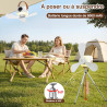 IEEILULU 8000 mAh Ventilateur Plafond Avec Lumiere, L'intérieur Et L'extérieur 35dB Silencieux Ventilateur Portable Rechargeable