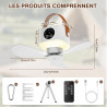 IEEILULU 8000 mAh Ventilateur Plafond Avec Lumiere, L'intérieur Et L'extérieur 35dB Silencieux Ventilateur Portable Rechargeable