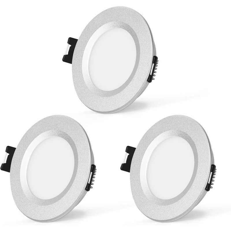 Sanyoung Spot LED 12V Dimmable, 3W Alu Spots Encastrable Extra Plat 3000K Blanc Chaud 240LM, Spots de Plafond Trou 58-62mm, IP44