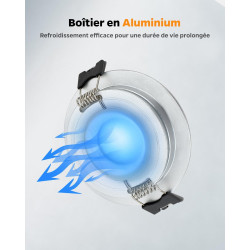 Sanyoung Spot LED 12V Dimmable, 3W Alu Spots Encastrable Extra Plat 3000K Blanc Chaud 240LM, Spots de Plafond Trou 58-62mm, IP44