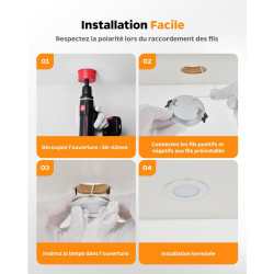 Sanyoung Spot LED 12V Dimmable, 3W Alu Spots Encastrable Extra Plat 3000K Blanc Chaud 240LM, Spots de Plafond Trou 58-62mm, IP44