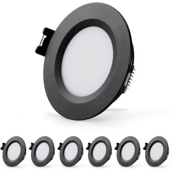 Sanyoung Spot Encastrable 12V Dimmable, 3W Alu Spot LED 12V Extra Plat 3000K Blanc Chaud 240LM, Trou 58-62mm, IP44 Spots Encastr