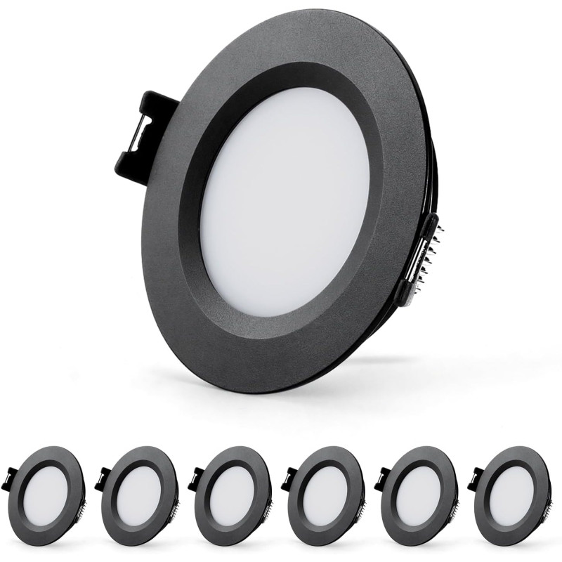 Sanyoung Spot Encastrable 12V Dimmable, 3W Alu Spot LED 12V Extra Plat 3000K Blanc Chaud 240LM, Trou 58-62mm, IP44 Spots Encastr