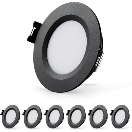 Sanyoung Spot Encastrable 12V Dimmable, 3W Alu Spot LED 12V Extra Plat 3000K Blanc Chaud 240LM, Trou 58-62mm, IP44 Spots Encastr