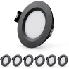 Sanyoung Spot Encastrable 12V Dimmable, 3W Alu Spot LED 12V Extra Plat 3000K Blanc Chaud 240LM, Trou 58-62mm, IP44 Spots Encastr