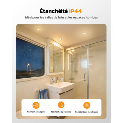 Sanyoung Spot LED Encastrable 12V, 3W Alu Spot LED 12V Dimmable 3000K Blanc Chaud 240LM, Trou 58-62mm, IP44 Spots de Plafond Ext
