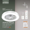 Varin® Ventilateur Plafond avec Lumiere Intelligent, Plafonnier Ventilateur Silencieux pour Chambre, Tuya Wi-Fi, LED 30W RGBW, Ø