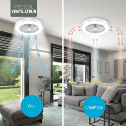 Varin® Ventilateur Plafond avec Lumiere Intelligent, Plafonnier Ventilateur Silencieux pour Chambre, Tuya Wi-Fi, LED 30W RGBW, Ø