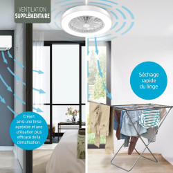 Varin® Ventilateur Plafond avec Lumiere Intelligent, Plafonnier Ventilateur Silencieux pour Chambre, Tuya Wi-Fi, LED 30W RGBW, Ø