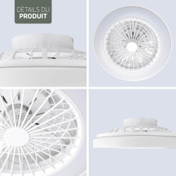 Varin® Ventilateur Plafond avec Lumiere Intelligent, Plafonnier Ventilateur Silencieux pour Chambre, Tuya Wi-Fi, LED 30W RGBW, Ø