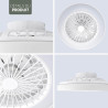 Varin® Ventilateur Plafond avec Lumiere Intelligent, Plafonnier Ventilateur Silencieux pour Chambre, Tuya Wi-Fi, LED 30W RGBW, Ø