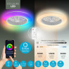 Varin® Ventilateur Plafond avec Lumiere Intelligent, Tuya Wi-Fi, Ventilateur Plafond Silencieux 20 dB, LED 36W RGBW, Télécommand