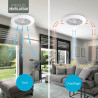 Varin® Ventilateur Plafond avec Lumiere Intelligent, Tuya Wi-Fi, Ventilateur Plafond Silencieux 20 dB, LED 36W RGBW, Télécommand