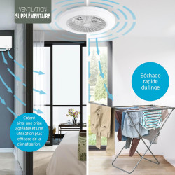 Varin® Ventilateur Plafond avec Lumiere Intelligent, Tuya Wi-Fi, Ventilateur Plafond Silencieux 20 dB, LED 36W RGBW, Télécommand