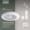 Varin® Ventilateur Plafond avec Lumiere Intelligent, Tuya Wi-Fi, Ventilateur Plafond Silencieux 20 dB, LED 36W RGBW, Télécommand